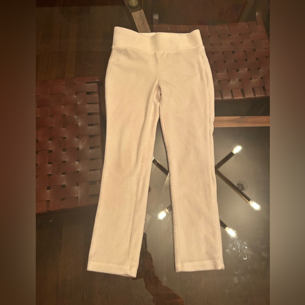 Cream velour leggings